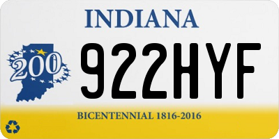 IN license plate 922HYF