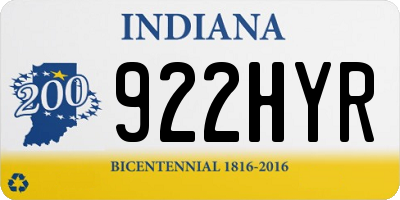 IN license plate 922HYR