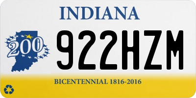 IN license plate 922HZM