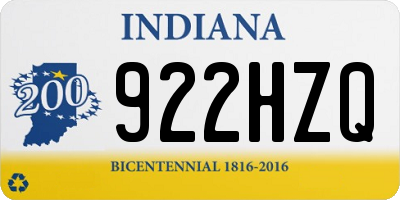 IN license plate 922HZQ