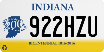 IN license plate 922HZU