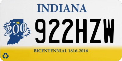 IN license plate 922HZW