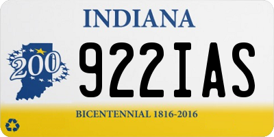 IN license plate 922IAS