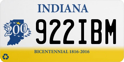 IN license plate 922IBM