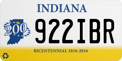 IN license plate 922IBR