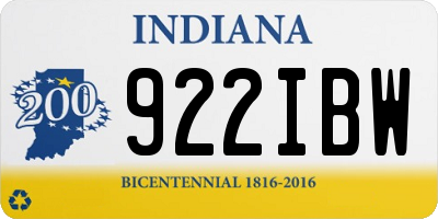 IN license plate 922IBW