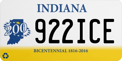 IN license plate 922ICE