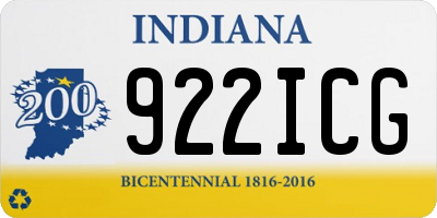IN license plate 922ICG