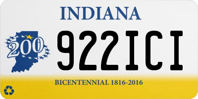 IN license plate 922ICI