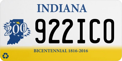 IN license plate 922ICO