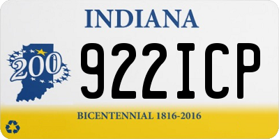 IN license plate 922ICP