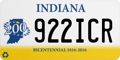 IN license plate 922ICR