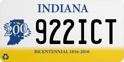 IN license plate 922ICT