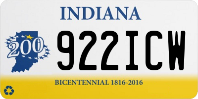 IN license plate 922ICW
