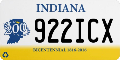 IN license plate 922ICX