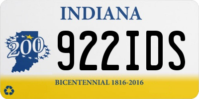 IN license plate 922IDS