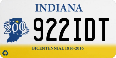 IN license plate 922IDT