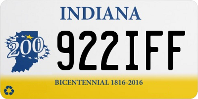 IN license plate 922IFF