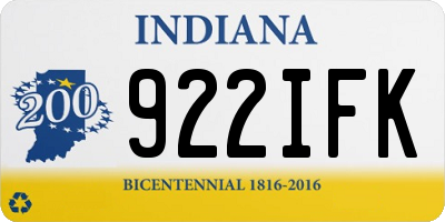 IN license plate 922IFK