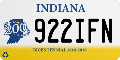 IN license plate 922IFN