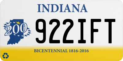 IN license plate 922IFT