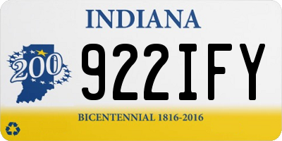 IN license plate 922IFY