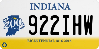 IN license plate 922IHW