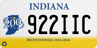 IN license plate 922IIC