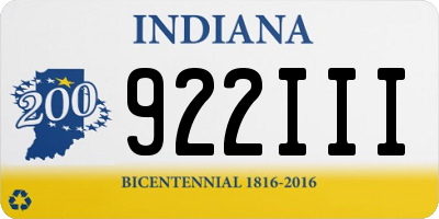 IN license plate 922III