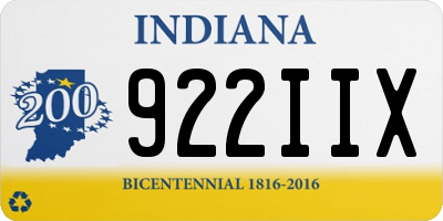 IN license plate 922IIX