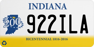 IN license plate 922ILA