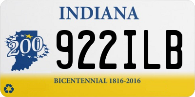 IN license plate 922ILB