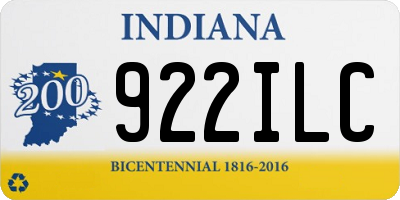 IN license plate 922ILC