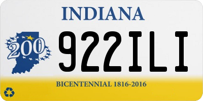 IN license plate 922ILI