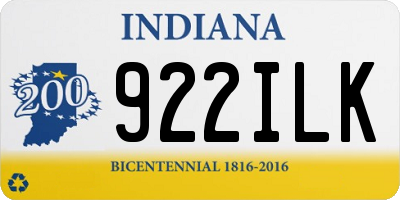 IN license plate 922ILK