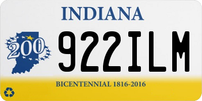 IN license plate 922ILM