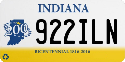 IN license plate 922ILN