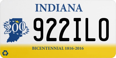 IN license plate 922ILO