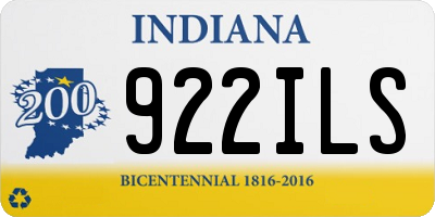 IN license plate 922ILS