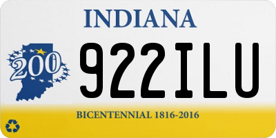 IN license plate 922ILU