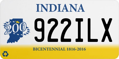IN license plate 922ILX