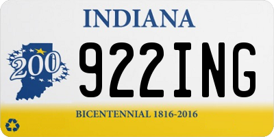 IN license plate 922ING