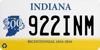 IN license plate 922INM
