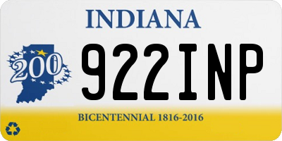 IN license plate 922INP