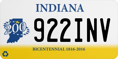 IN license plate 922INV