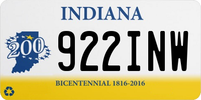 IN license plate 922INW
