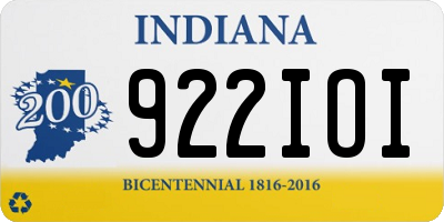 IN license plate 922IOI