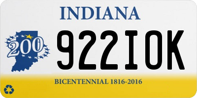 IN license plate 922IOK