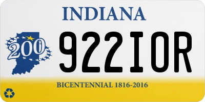 IN license plate 922IOR