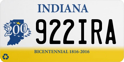 IN license plate 922IRA